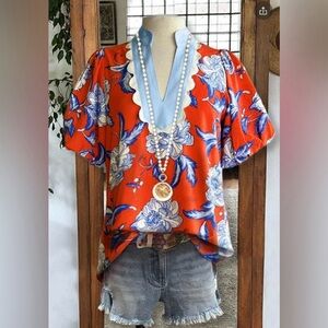 Beautiful and preppy blouse with ric rac!